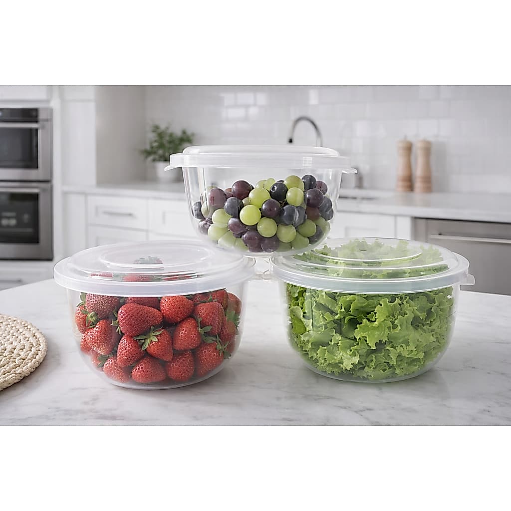 Kit Pote Plástico 2 Litros BPA Free com Tampa | Multiuso | Micro-ondas, Freezer, Geladeira, Marmita e Organização