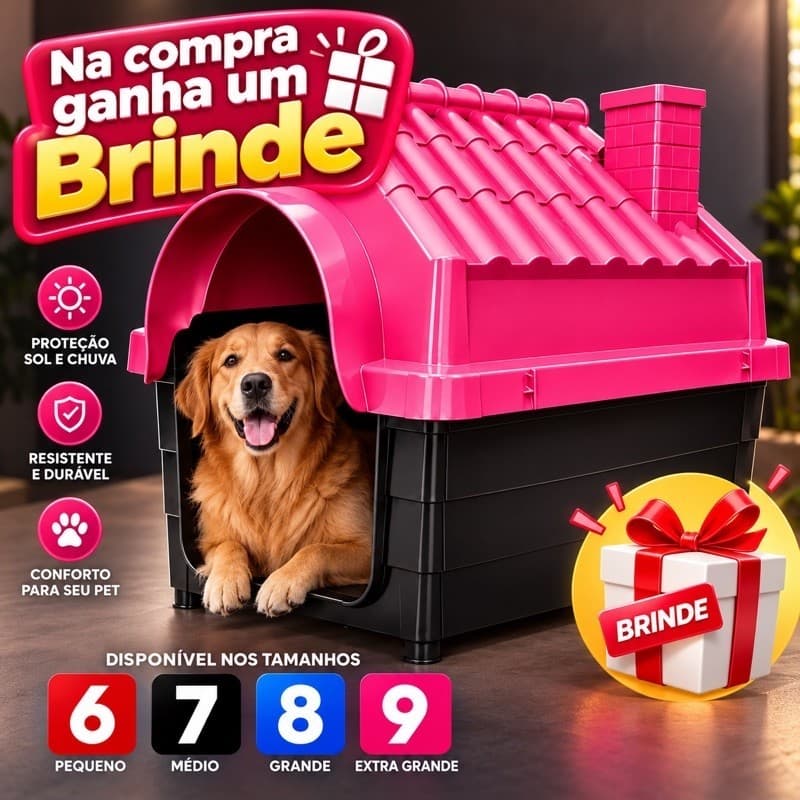 Casa Casinha Pet Cachorro Plástica Desmontavel Grande Medio Porte N9 N8 N7 N6