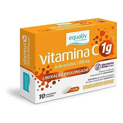 Vitamina C 1g 30 Cápsulas Equaliv Liberação Prolongada Ácido Ascórbico Suplemento Vitamina
