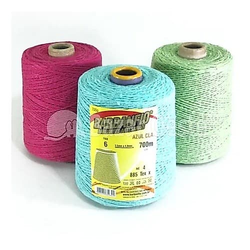 Barbante 6 Fios Barbanfio Crochê / Tricô Artesanato para tapetes - 700g / 700m - Unidade
