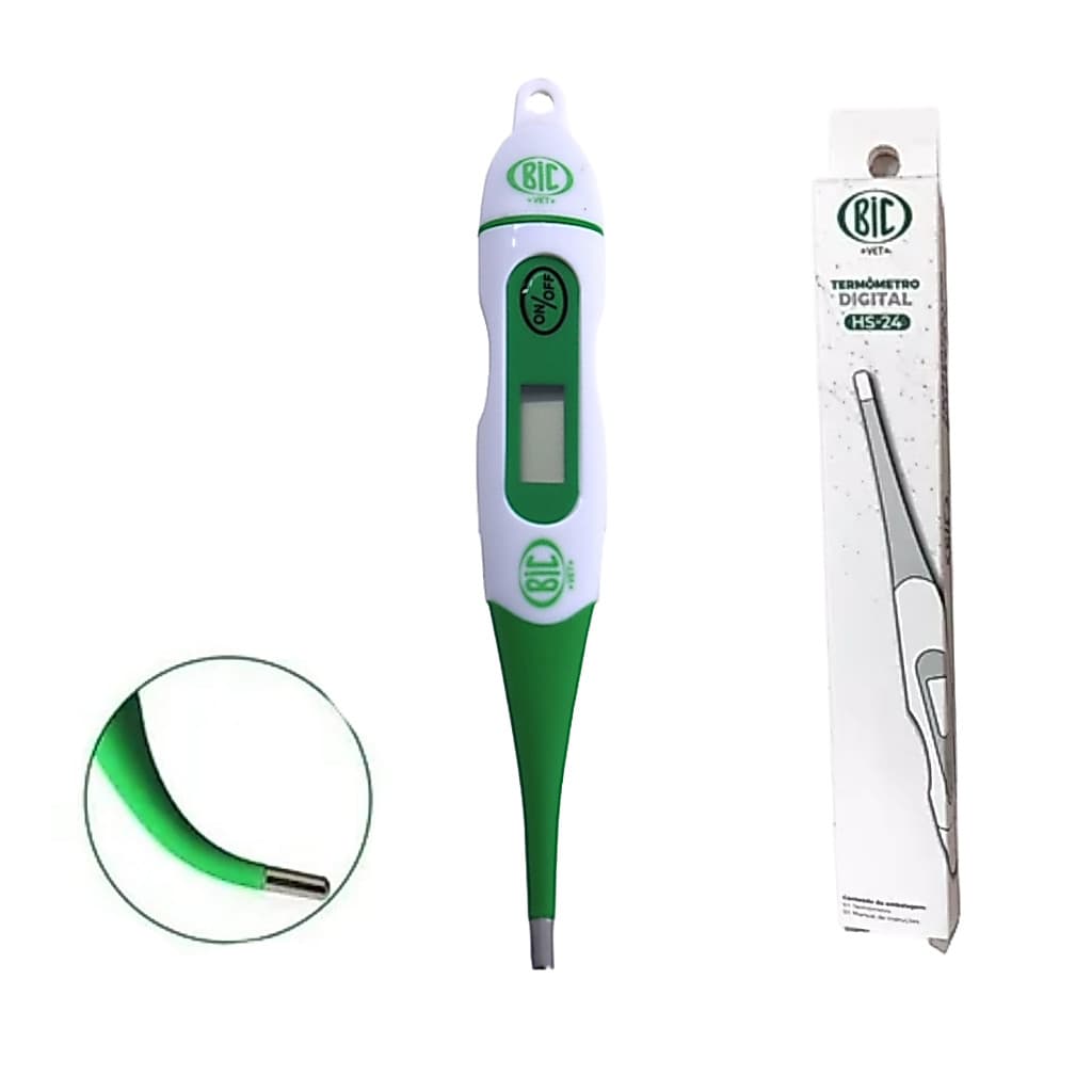 Termometro Veterinario Digital HS-24 Ponta Flexível Bic c Protetor Acrilico