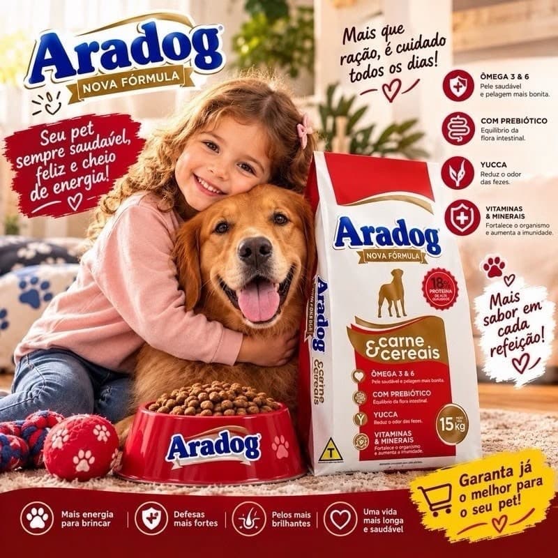Ração para cachorro Aradog 15kg
