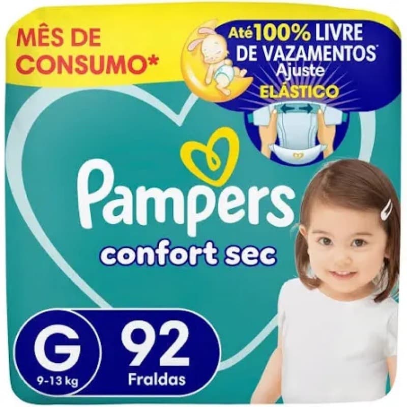 Fralda Pampers Confort Sec Ultra G 92 Unidades