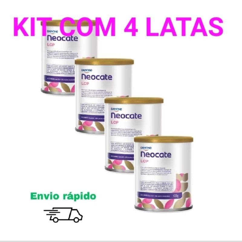 Kit 4 Latas Neocate LCP Danone Fórmula Infantil Em Pó Com Aminoácidos Livres E Sem Lactose