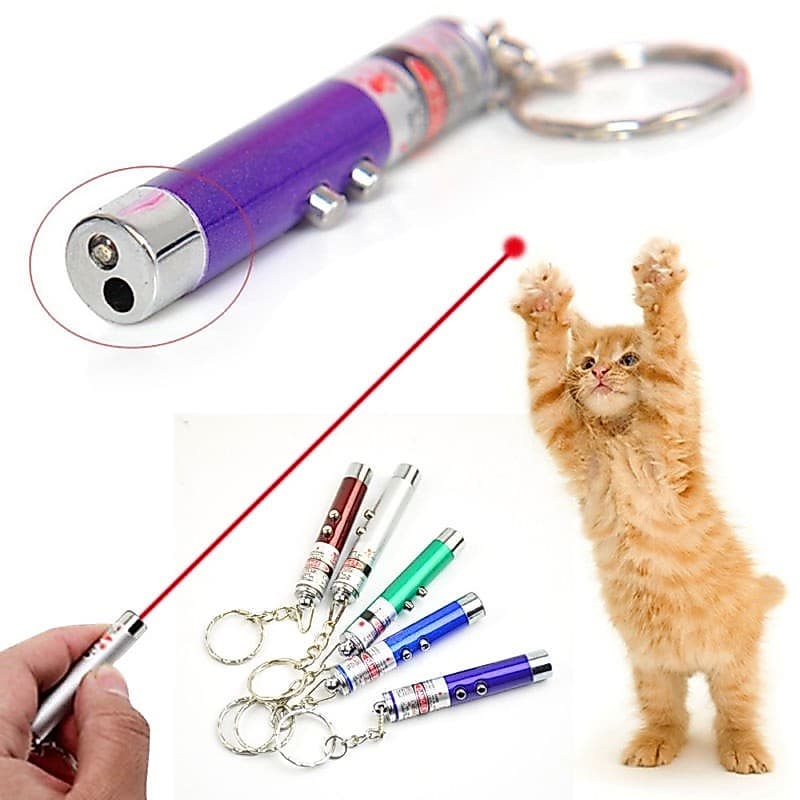 Animal de estimação engraçado led laser gato brinquedo 5mw ponto vermelho laser luz 650nm ponteiro caneta laser brinquedo interativo gato vara brinquedos gato cor aleatória