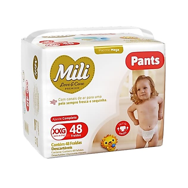 Fralda Mili Love & Care Pants Premium XXG 48 Unidades
