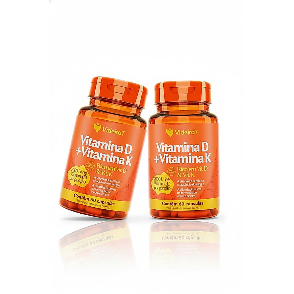 KIT 2x Vitamina D3 2000ui com Vitamina K2 MK7