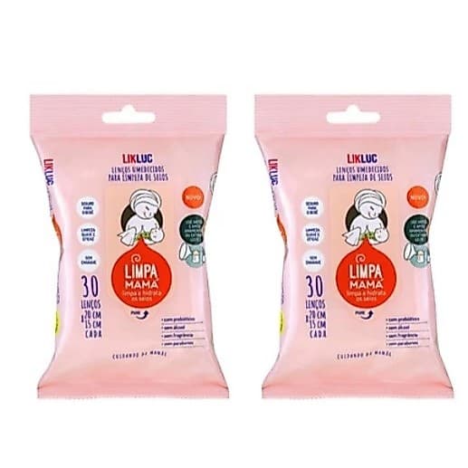 Kit com 2 Limpa Mamá - Likluc - 30 lenços umedecidos em cada pacote