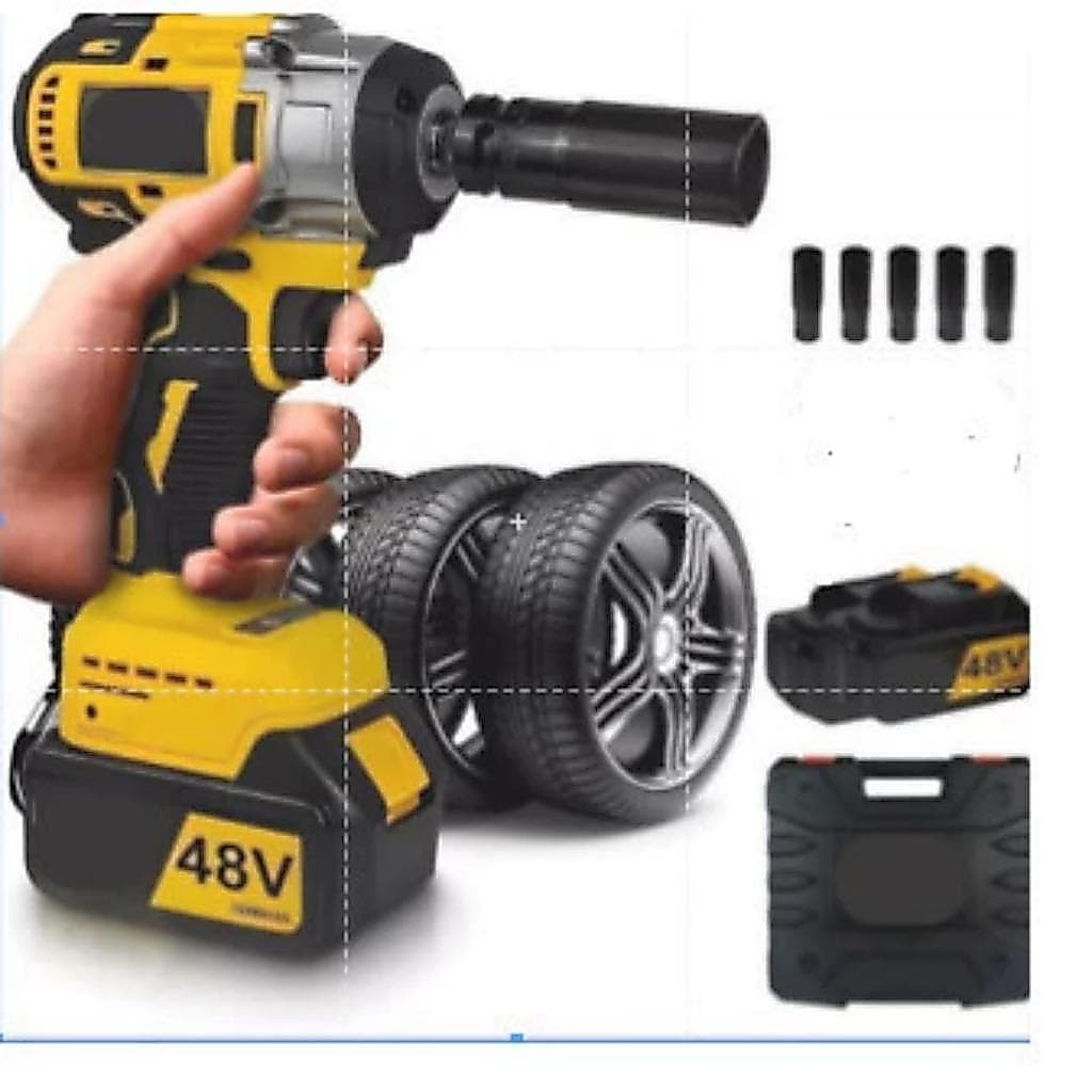 Chave de Impacto 48V Eletrica  Parafusadeira Furadeira  Brushless 48V 2 Baterias kit ferramentas completo