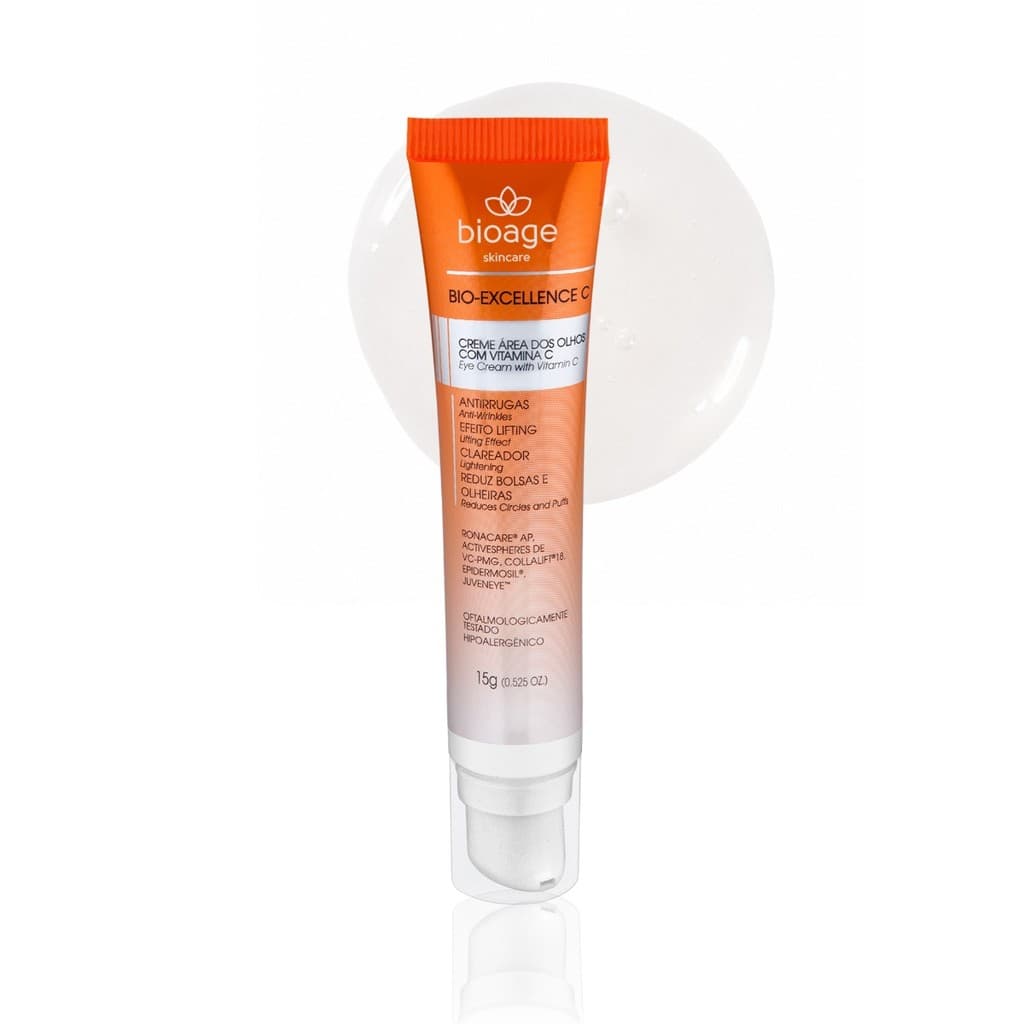 Creme Área dos Olhos Bioage Bio-Excellence C 15g - Tratamento Facial Anti-idade Olheiras e Linhas com Vitamina C