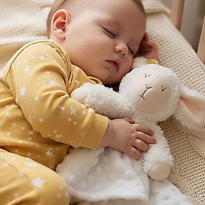 Naninha Premium Ovelha Super Fofinha para Bebê + Prendedor de chupeta – Antialérgica, Macia e Segura