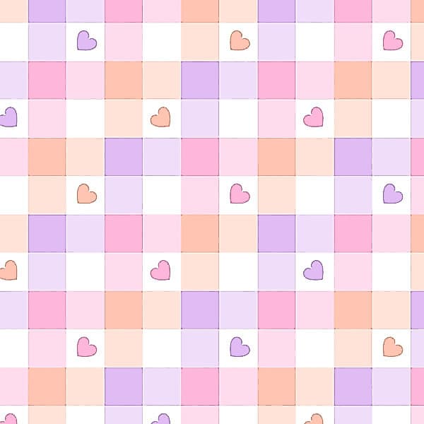 Tecido Tricoline Digital Xadrez Candy Corações Infantil Mesa 100% Algodão Patchwork Mesa Posta
