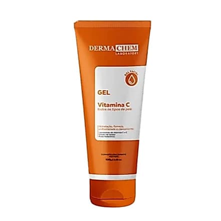 Gel Anti-Idade Vitamina C Dermachem 100g Facial Iluminador Rejuvenescedor Hidratação Pele Firme