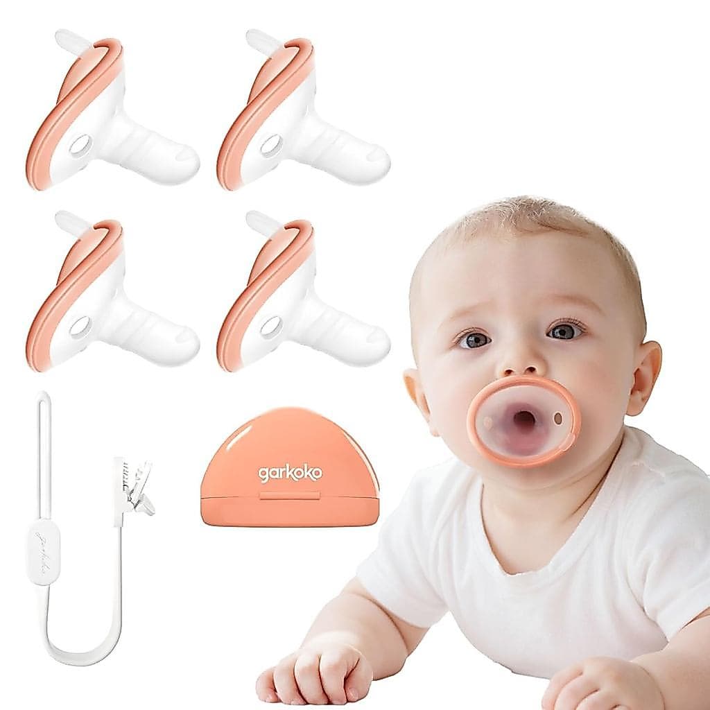 Conjunto de 4 Chupetas para Bebê com Clipe e Estojo, Chupeta Calmante para Bebês de 0 a 18 Meses, Proteção Sem Contato, 