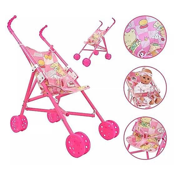 Carrinho De Boneca Bebe Reborn Brinquedo Infantil Passeio de Boneca Menina