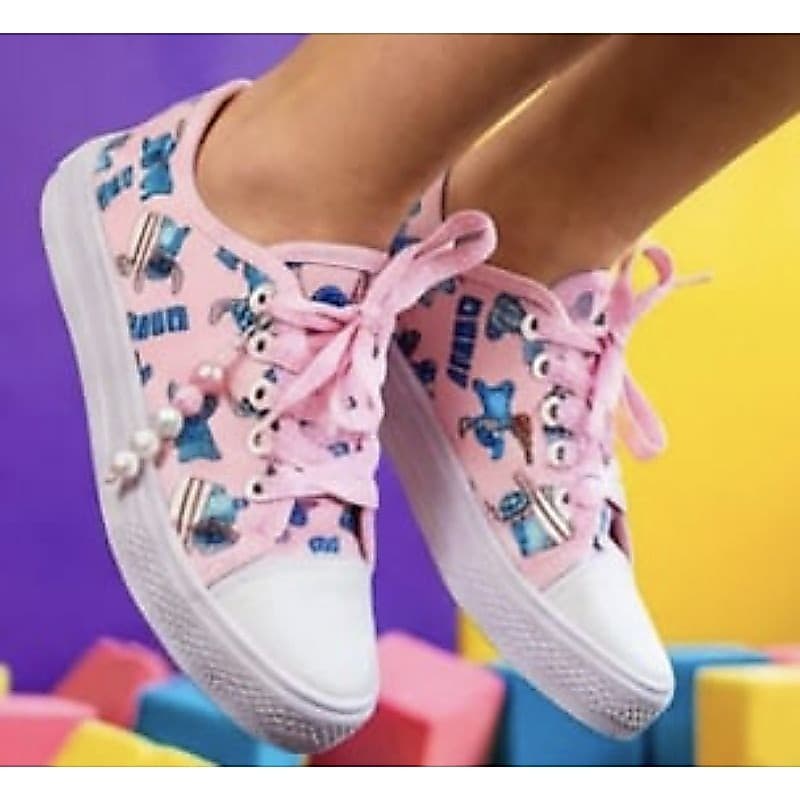 tênis infantil casual stitch rosa escolar feminino leve confortavel macio