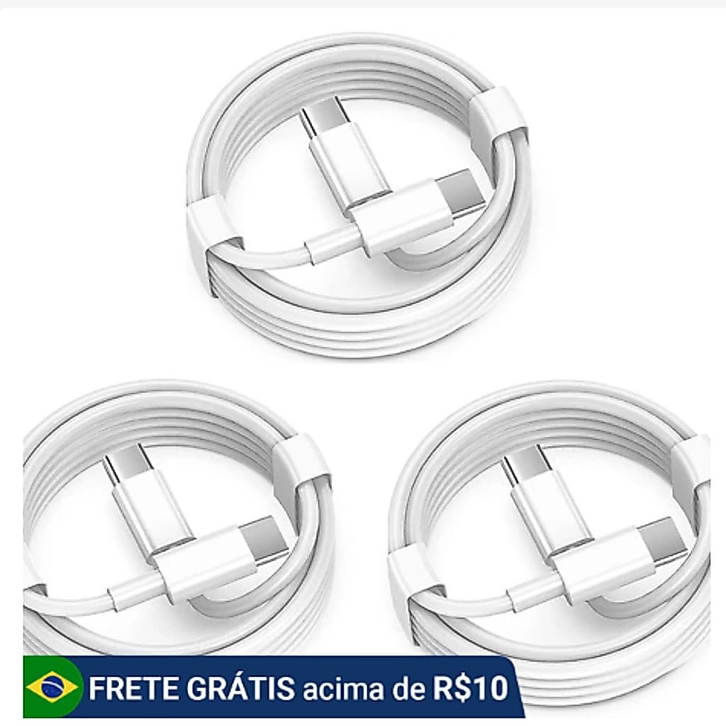 KIT 10/20/40 Cabo Tipo C- Tipo C Dois Lados Para Cabo De Carga Rápida Cabo 1Metro-XLH