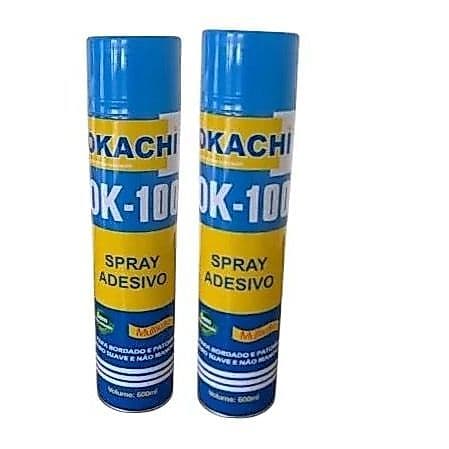 Kit com 2 Cola Okachi Spray Temporária Patchwork Bordados Tecidos - 600 ml