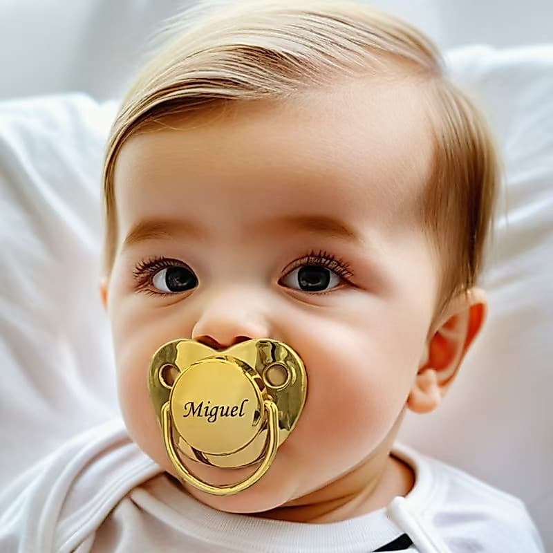 Chupeta personalizada para bebês, feita de silicone, pode ser gravada com qualquer nome, um ótimo presente para bebês (0