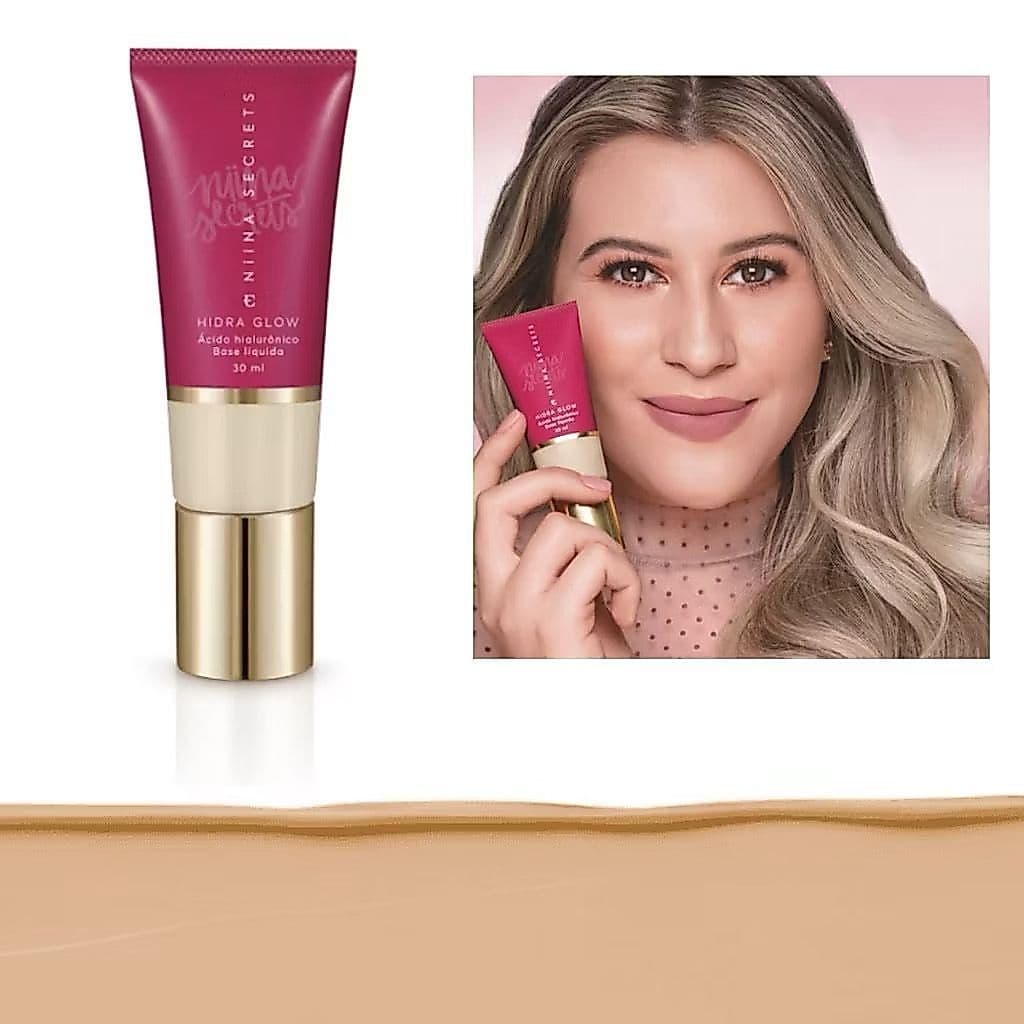 Base Líquida Niina Secrets Hidra Glow 30ml Com Acido Hialuronico
