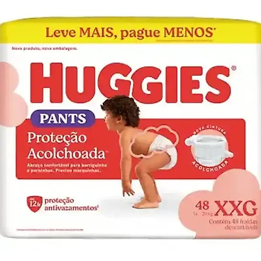 Fralda Huggies Máxima Proteção Roupinha Hiper XXG - 48un