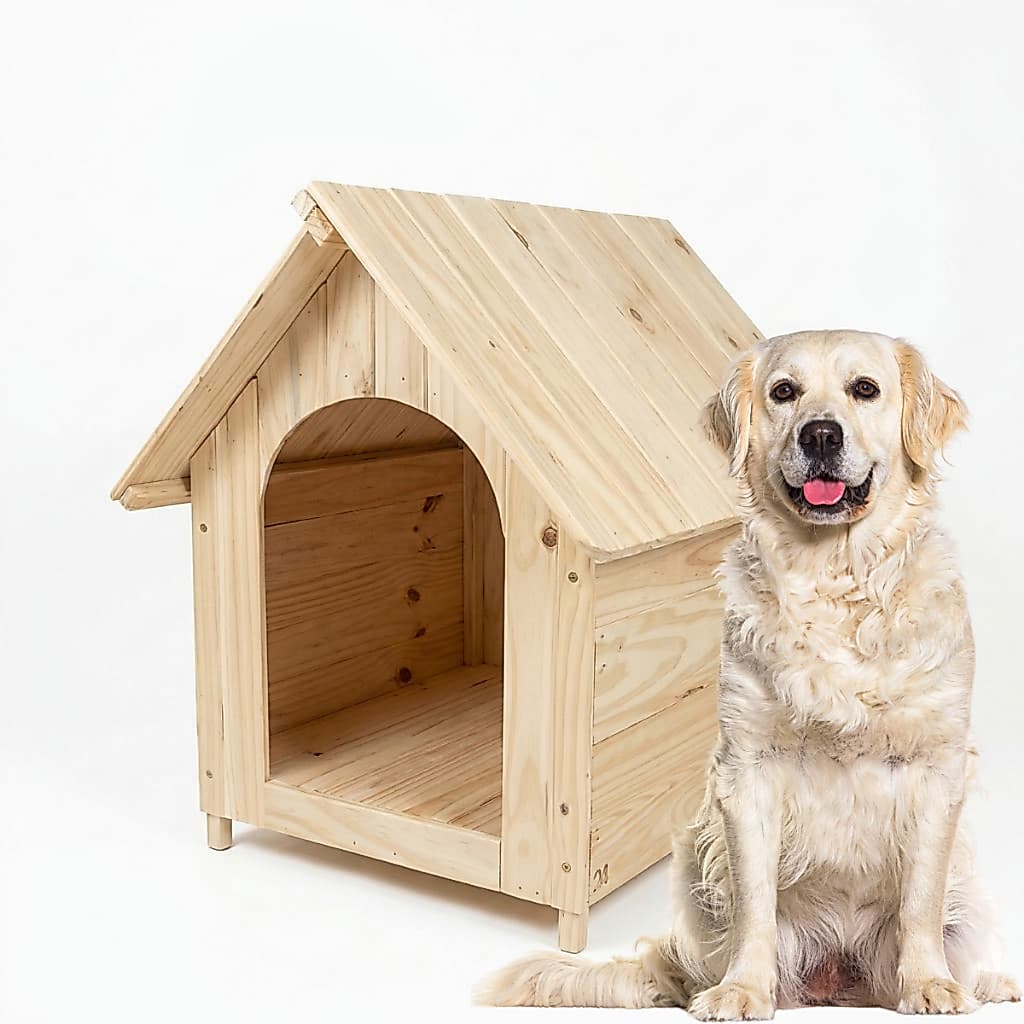Casa Cachorro Cães Porte Médio N4 Casinha De Madeira Pinus Duas Águas Abrigo Pet