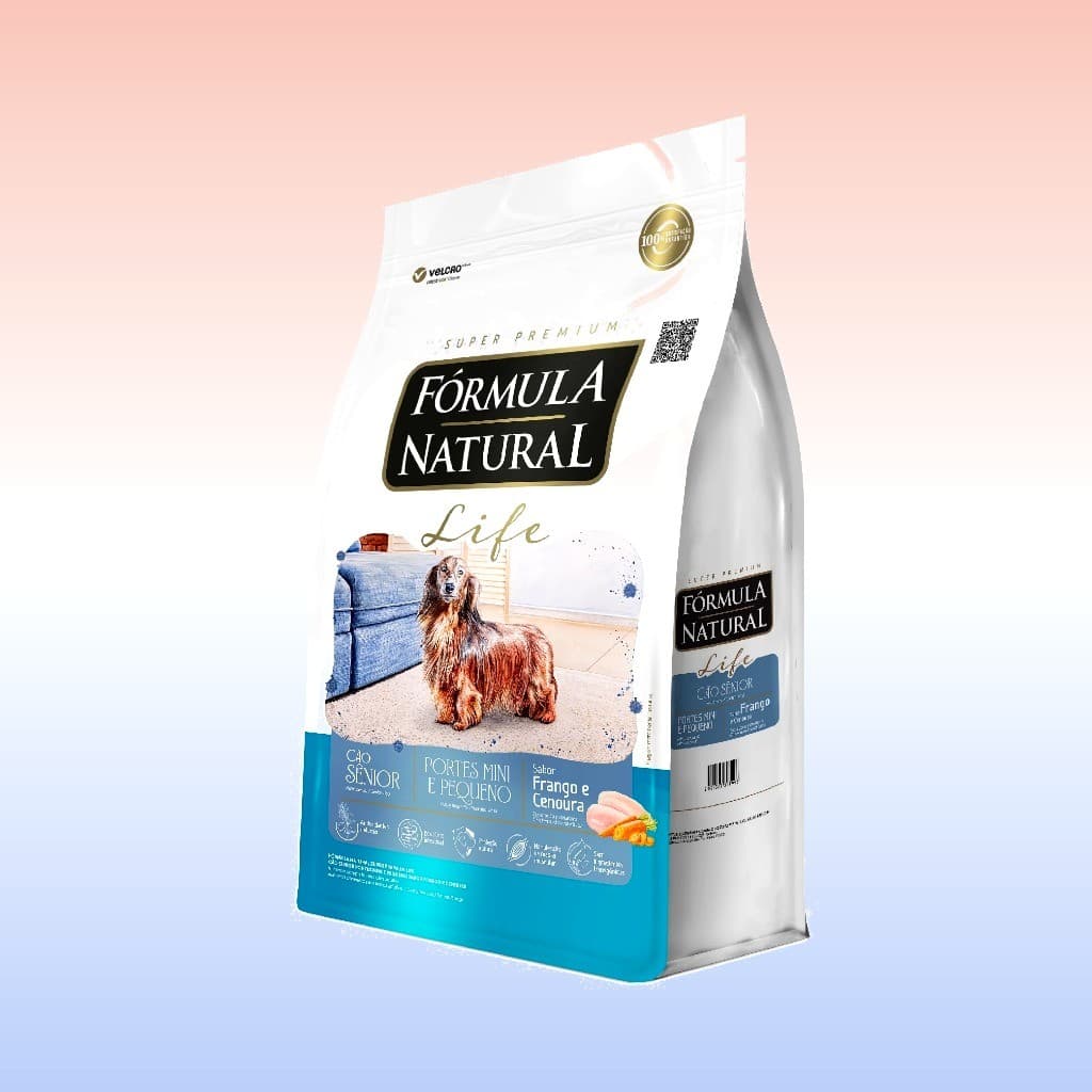 Ração Seca Fórmula Natural Life Cães Sênior Mini e Pequeno 1 KG Adimax