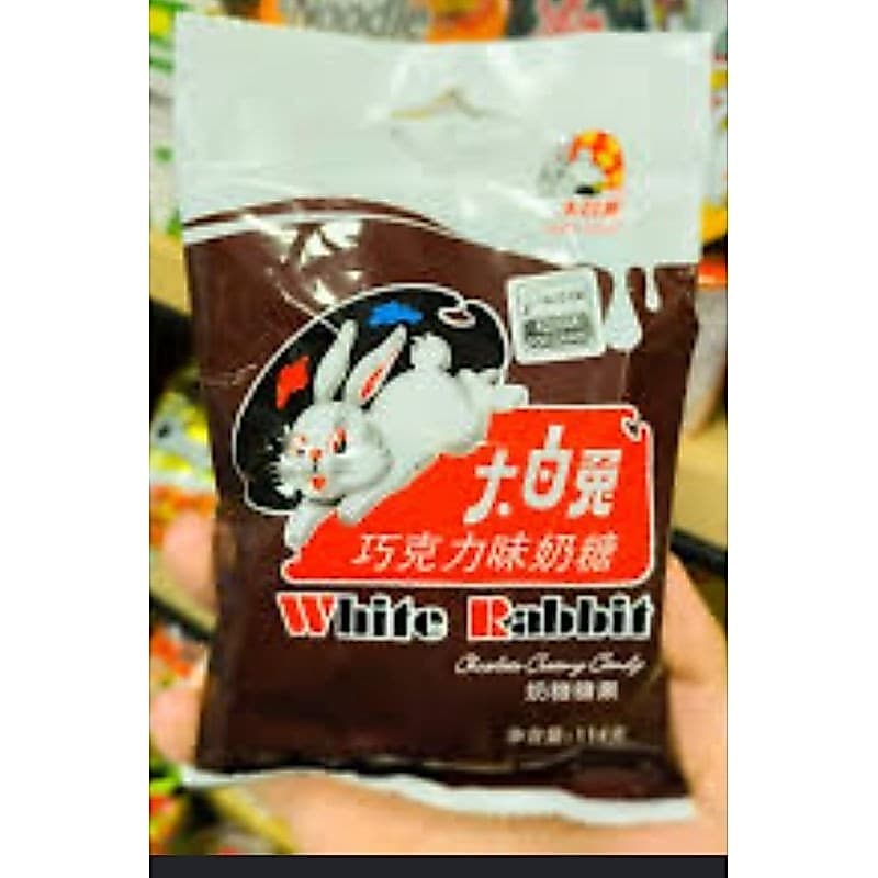 BALA DE LEITE SABOR CHOCOLATE  INTENSO WHITE RABBIT 114g importado china
