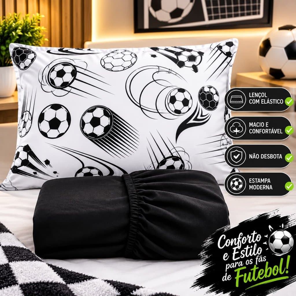 Jogo de Lençol Casal  C/ Elástico + Fronha Infantil Estampas Premium
