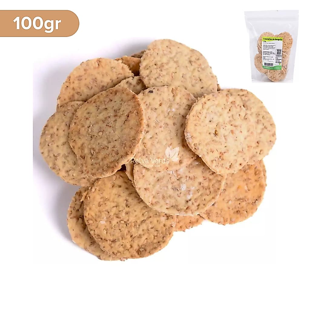 Crostatine de Gergelim 100 g Snack Crocante Petisco Saudável Lanche Snack Natural