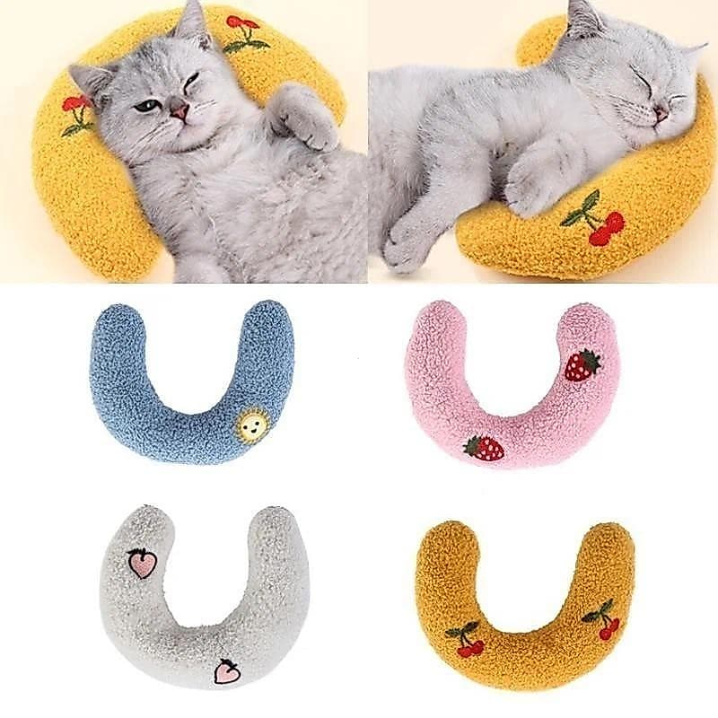 Travesseiro Para Gatos , Animais De Estimação , Cachorro , De Dormir Macio Em Forma De U , Brinquedo Brinquedos Suprimen