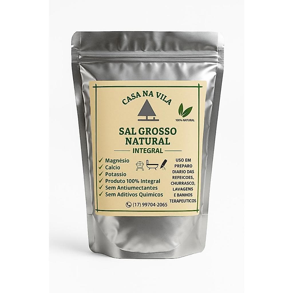 🧂Sal Grosso Marinho Integral Sem Iodo Natural 1kg 2kg Rico em Minerais Uso Diário Churrasco Banhos Lavagem Nasal