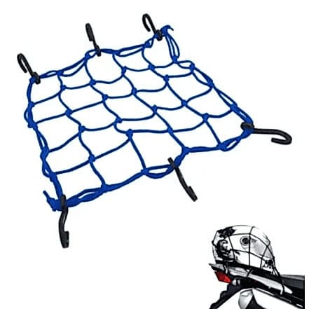 Rede Aranha para Capacete Moto 35x35 Azul  Elástico Bagageiro Moto Universal
