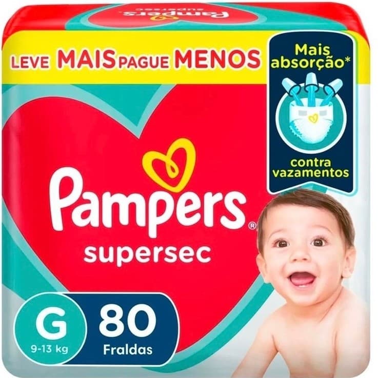 Pampers Fralda Supersec G - 80 pcs