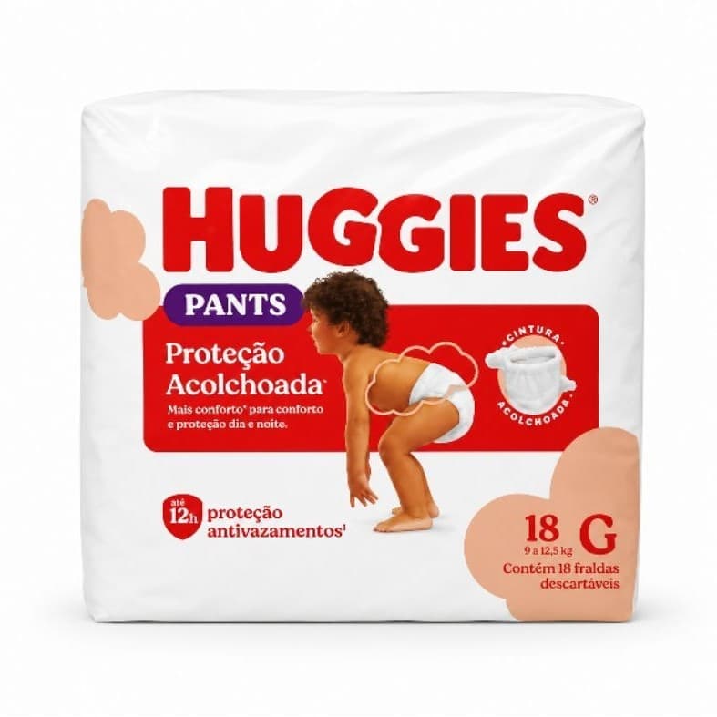 Fraldas Huggies Pants Tamanho G com 18 Un