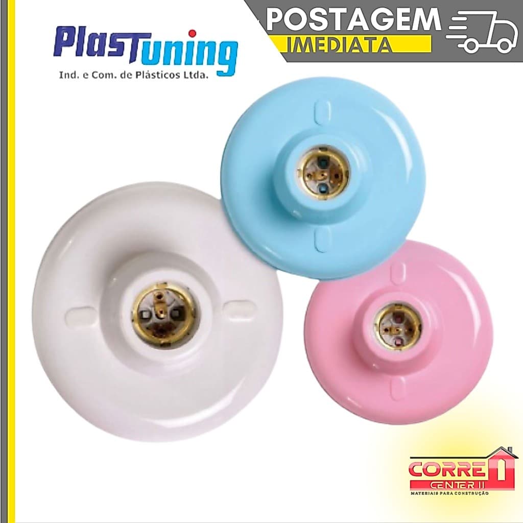 Luminária Plafon Plafonier para Lâmpada Liso C/Bocal E-27 Colorido