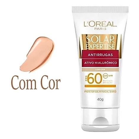 Loreal Expertise Protetor Solar FPS 60 Anti Rugas 40g Com Cor - Envio Rápido