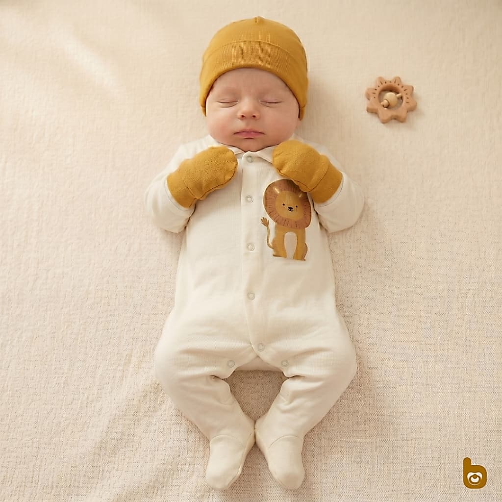 Kit Roupa de bebê RN 3 Peças Macacão + Luva + Touca Recém nascido Maternidade Enxoval.