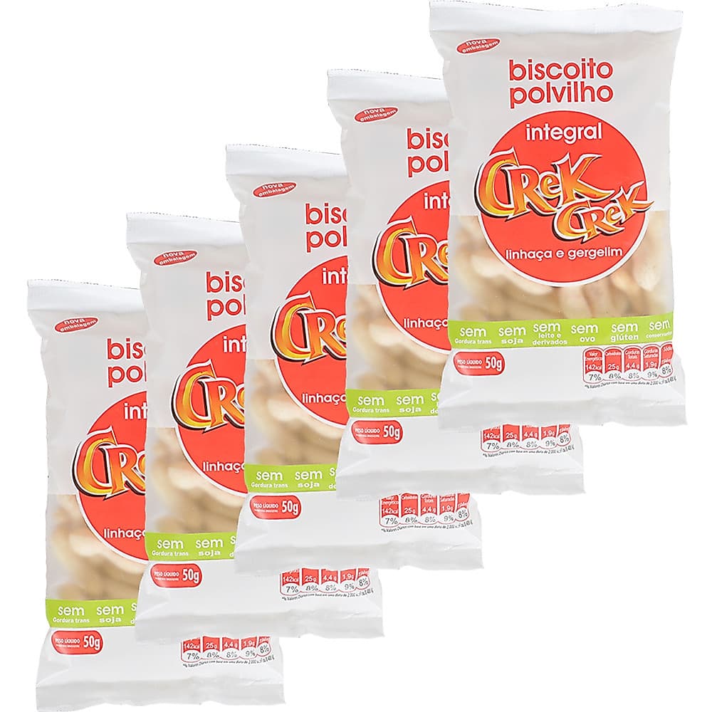 Kit 5 Biscoitos de Polvilho Vegano Lanchinho Petisco Saudável Sem Glúten Integral Linhaça e Gergelim
