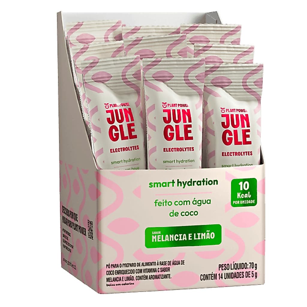 Jungle Eletrolytes Stick Plant Power Melancia e Limão 14 unidades 5g