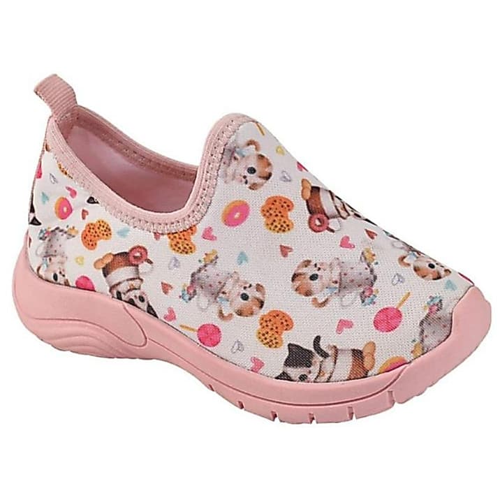 Tênis Infantil Feminino Gatinho Calce Fácil Menina Confortavel Ref 101