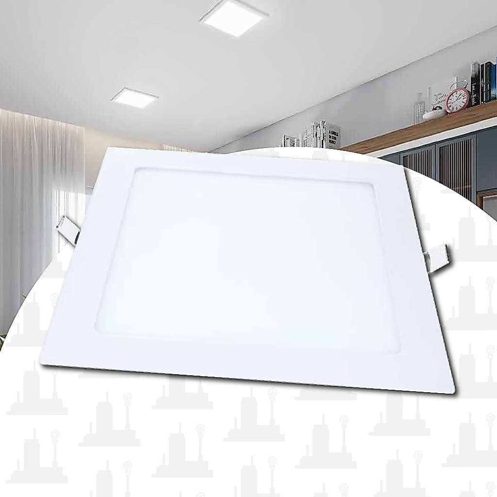 Luminaria Painel Plafon Led 12w/18w/24/w Quadrado Embutir BrancoFrio 6500K LED FACTORY
