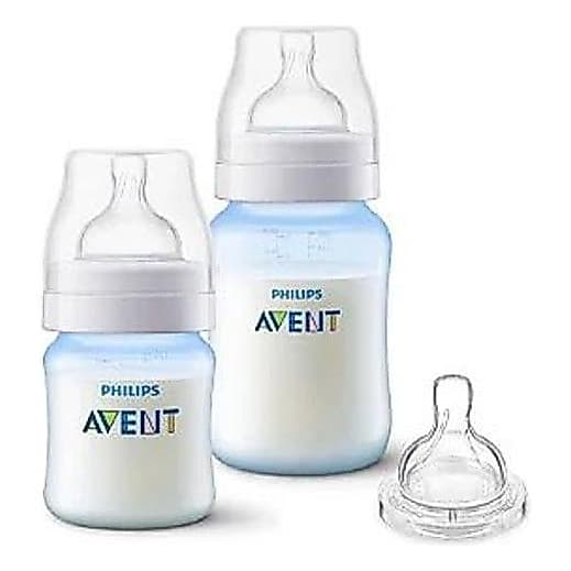 Kit Mamadeira Clássica Anticolic Azul 125ml, 260ml + Bico 4