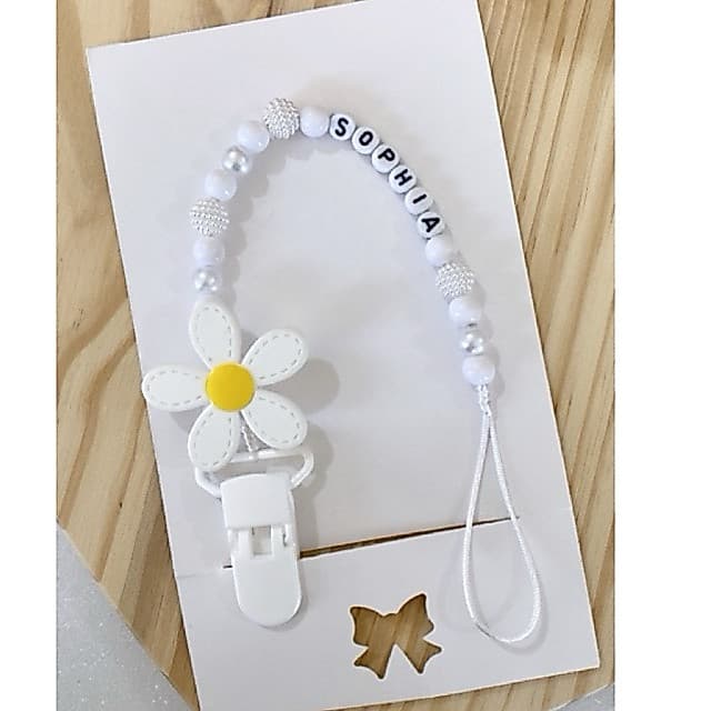 Prendedor de chupeta personalizado com tema e nome para menina prendedor de bico chupeta