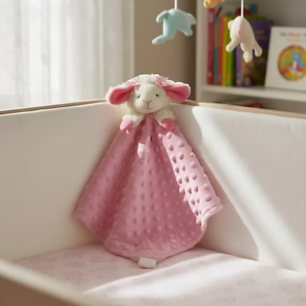 Naninha Com Porta Chupeta Para Bebê Soft Bolha Extra Macio Plush 28x28 cm 100% Algodão Casa e Conforto Promoção