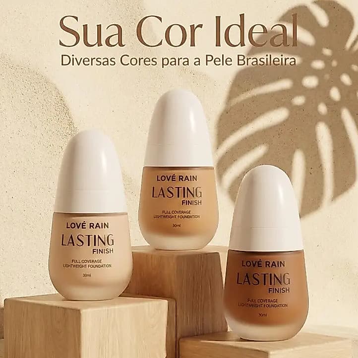 Base Líquida Love Rain Maquiagem Fluída Alta Fixação Pele Rosto Finish Lasting Premium Efeito Matte HB-8012