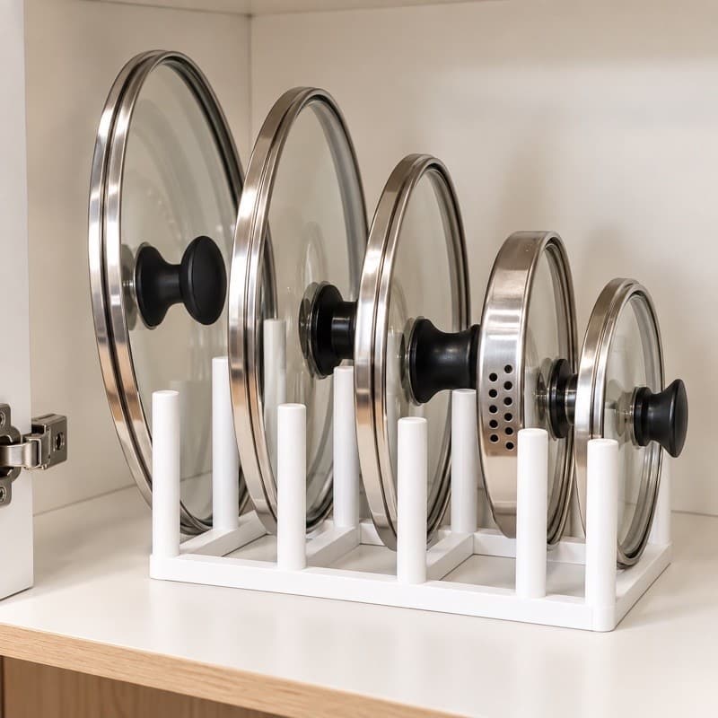 Organizador de Tampas de Panela para Armário Cozinha Suporte Vertical Porta Tampas Multiuso