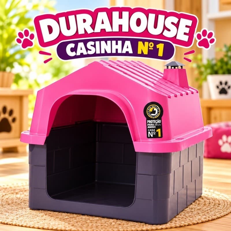 Casinha para Pet Durahouse Casa Nº 1  com Chaminé Plástica