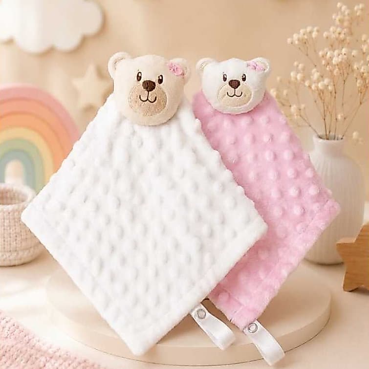 Kit  Naninhas Infantil para Bebê Menina Menino  Pipoquinha Prendedor de Chupeta 25 X 23 CM