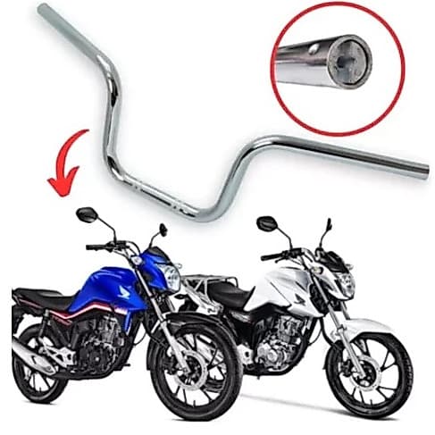 Guidão Moto Cargo Cg Titan Fan Mix Honda Cromado Com Rosca Para Peso